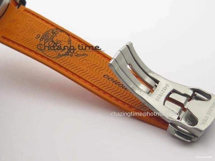 0516 Breathable Planet Ocean SS Bp Maker 45mm Orange Bezel On Orange Rubber Strap A 8221